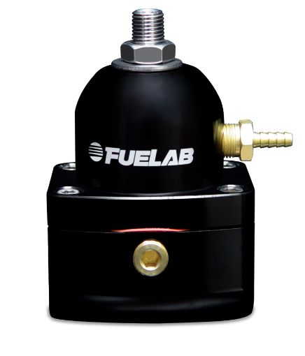 Picture of Fuelab 515 EFI Adjustable FPR Large Seat 25 - 90 PSI (2) - 10AN In (1) - 6AN Return - Black