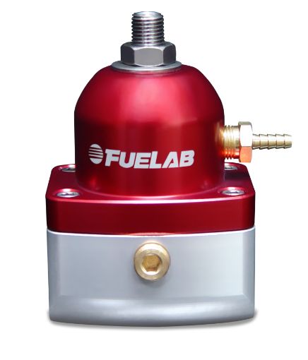 Picture of Fuelab 515 EFI Adjustable FPR Large Seat 25 - 90 PSI (2) - 10AN In (1) - 6AN Return - Red
