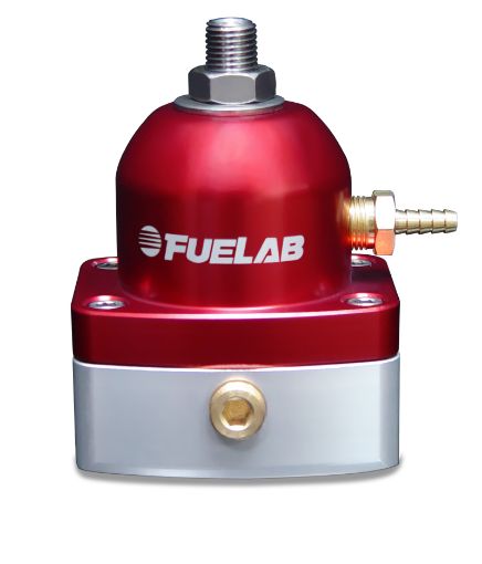 Picture of Fuelab 525 EFI Adjustable FPR In - Line 90 - 125 PSI (1) - 6AN In (1) - 6AN Return - Red