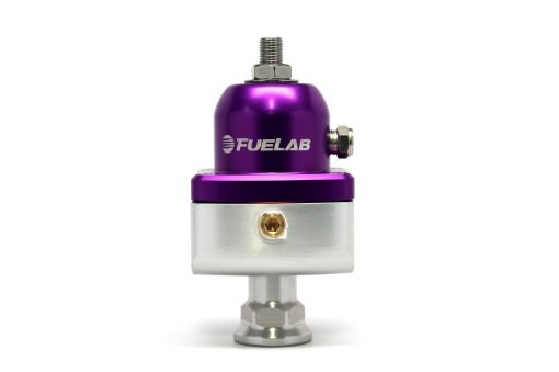 Picture of Fuelab 555 Carb Adjustable FPR Blocking 1 - 3 PSI (1) - 8AN In (2) - 8AN Out - Purple