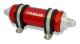 Picture of Fuelab 828 In - Line Fuel Filter Long - 8AN InOut 40 Micron Stainless - Red