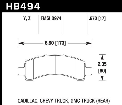 Picture of Hawk 03 - 10 Chevy Express GMC Savana (Various Models) Performance Ceramic Street Rear Brake Pads
