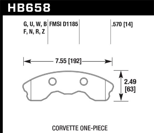 Picture of Hawk 06 - 10 Chevy Corvette (Improved Pad Design) Front HP Sreet Brake Pads