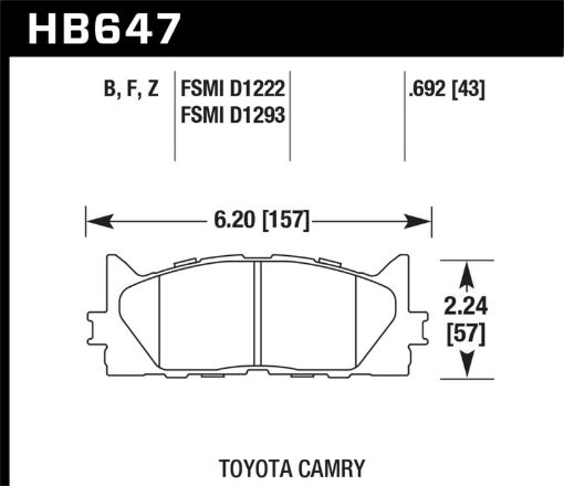 Picture of Hawk 10 Lexus ES350 07 - 11 Toyota Camry SEXLE HPS Street Front Brake Pads