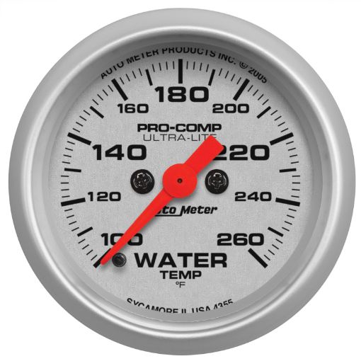 Picture of Autometer Ultra - Lite 52mm 100 - 260 degree F Full Sweep Electronic Water Temperature Gauge