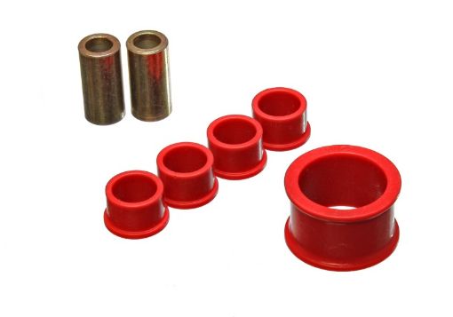 Picture of Energy Suspension 02 - 09 Nissan 350Z 03 - 07 Infiniti G35 Coupe Red Rack and Pinion Bushing Set