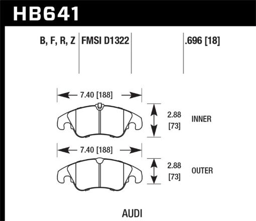 Picture of Hawk 09 - 10 Audi A4A4 QuattroA5 QuattroQ5S5 10 S4 HPS Street Front Brake Pads