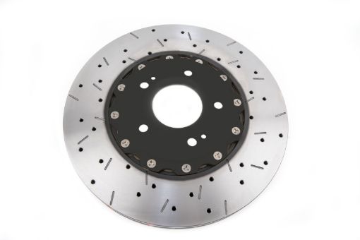 Picture of DBA 00 - 05 Mitsubishi Evo 5678 06 - 08 Evo 9 Black Front Drilled Slotted 5000 Series
