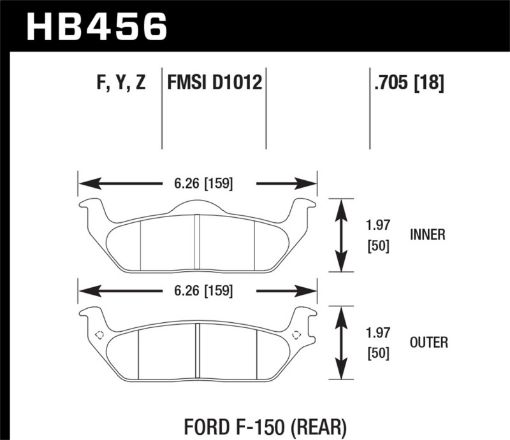 Picture of Hawk 04 - 11 Ford F - 150 06 - 08 Lincoln Mark LT Rear HPS Street Brake Pads