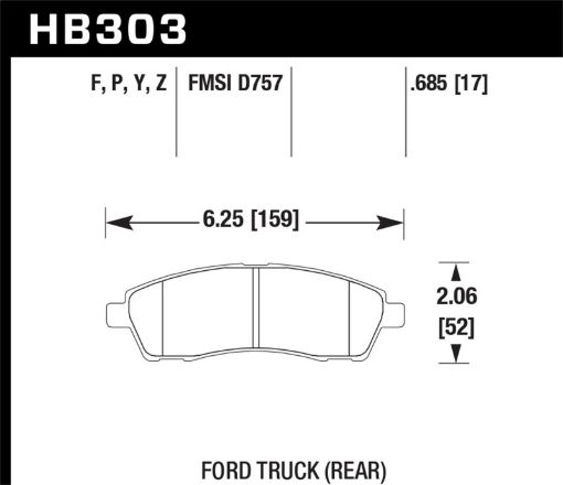 Picture of Hawk 99 - 05 Cadillac Excursion 99 - 04 Ford F - 250F - 350 Super Duty Pickup Rear LTS Street Brake Pads