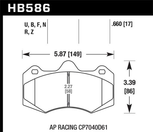 Picture of Hawk AP Racing CP7040 Performance Ceramic Street Brake Pads