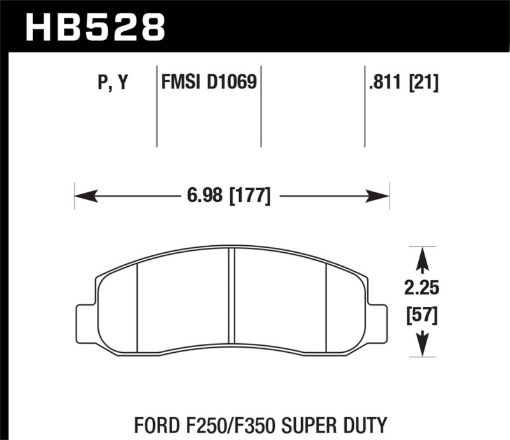 Picture of Hawk 05 - 11 F - 250F - 350 Super Duty Pickup 11 F - 550 Super Duty Pickup Front LTS Street Brake Pads