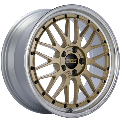 Picture of BBS LM 19x8.5 5x112 ET48 Gold Center Diamond Cut Lip Wheel - 82mm PFSClip Required