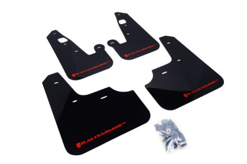 Picture of Rally Armor 07 - 17 Mitsubishi Lancer Black UR Mud Flap w Red Logo
