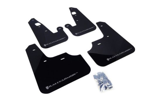 Picture of Rally Armor 07 - 17 Mitsubishi Lancer Black UR Mud Flap w Silver Logo