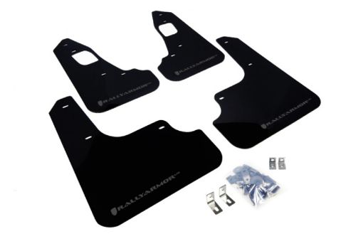 Picture of Rally Armor 08 - 17 Mitsubishi EVO X Black UR Mud Flap w Grey Logo
