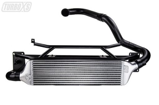 Picture of Turbo XS FMIC for 15 - 16 Subaru WRX - Wrinkle Black Pipes
