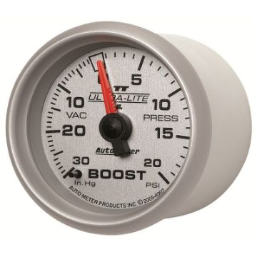 Picture of Autometer Ultra - Lite II 52mm 30 in Hg20 psi Mechanical BoostVacuum Gauge