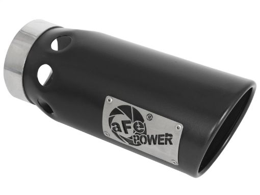 Picture of aFe Power Intercooled Tip Stainless Steel - Black 4in In x 5in Out x 12in L Bolt - On