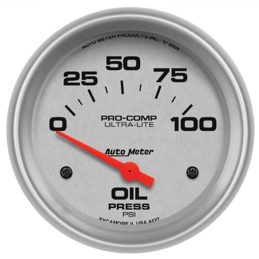 Picture of Autometer Ultra - Lite 66.7mm Short Sweep Electronic 0 - 100 PSI Oil Pressure Gauge