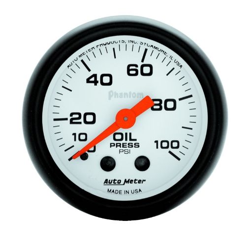 Picture of Autometer Phantom 52mm 0 - 100 PSI Mechanical Oil Pressure Gauge