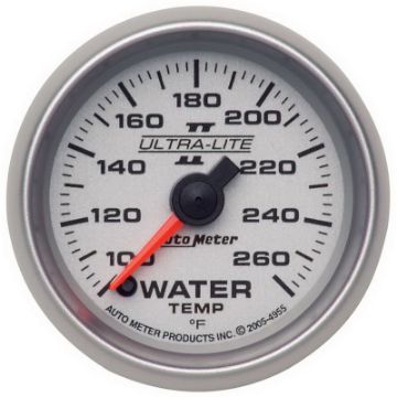 Picture of Autometer Ultra - Lite II 52mm 100 - 260 Deg F Full Sweep Electric Water Temperature Gauge