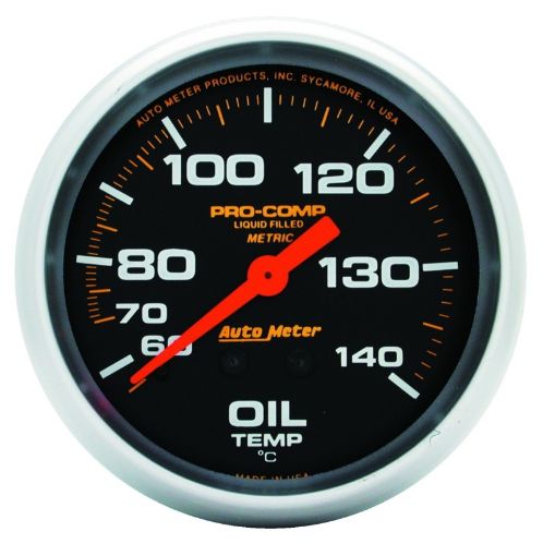 Picture of Autometer Liquid Filled Mechanical 66.7mm 140 - 280 deg F Oil Termperature Gauge Includes 6 ft Tubing