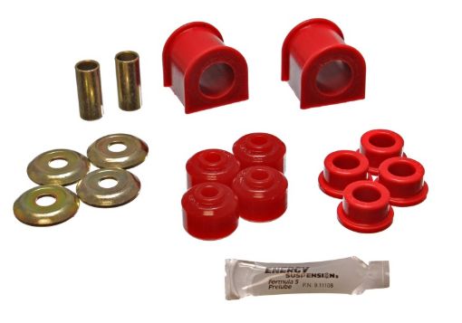 Picture of Energy Suspension 93 - 98 Jeep Grand Cherokee Complete Red Frt Sway Bar Bushing Set wEnd Link Bushing