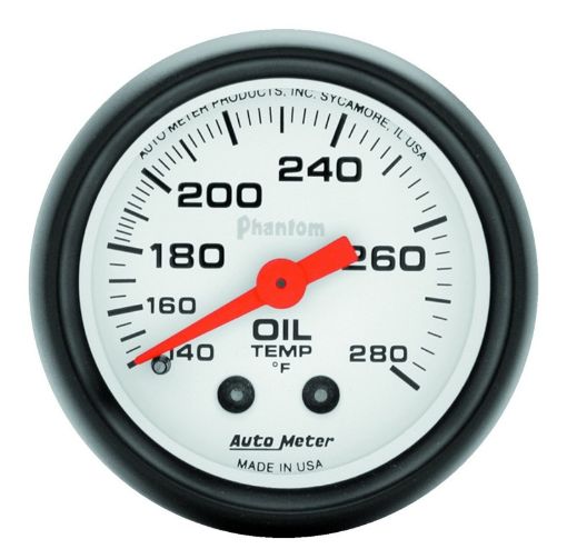 Picture of Autometer Phantom 52mm 140 - 280 Deg F Mechanical Oil Temperature Gauge