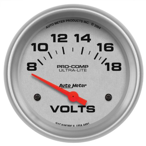 Picture of Autometer Ultra - Lite 66.7mm Short Sweep Electric 8 - 18 Volts Voltmeter