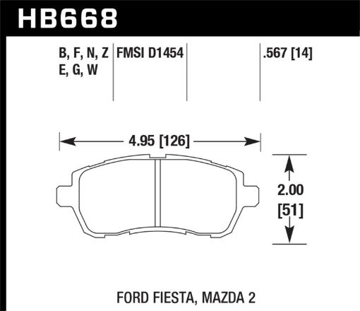 Picture of Hawk 11 Ford Fiesta SSESL Performance Ceramic Front Street Brake Pads