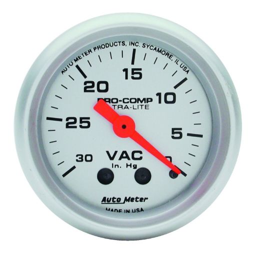 Picture of Autometer Ultra - Lite 52mm Mechanical Vacuum Gauge 30INHG