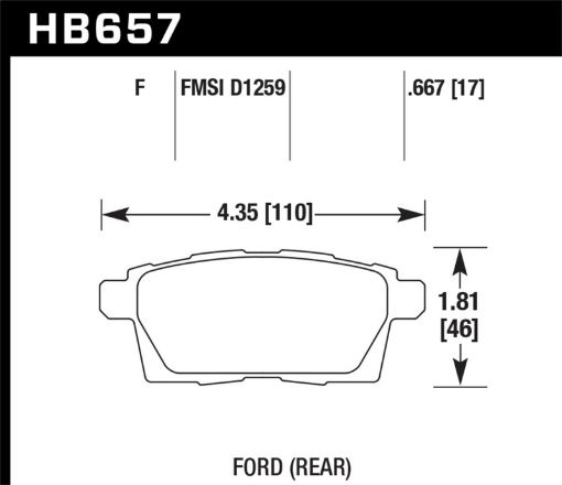 Picture of Hawk 07 - 10 Ford Edge Lincoln MKX Mazda CX - 7CX - 9 HPS Street Rear Brake Pads