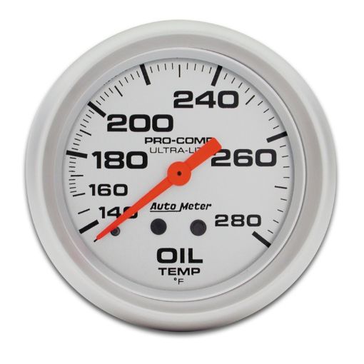 Picture of Autometer Ultra - Lite 66.7mm Mechanical 140 - 280 Degree F Oil Temperature Gauge w 6in Tubing