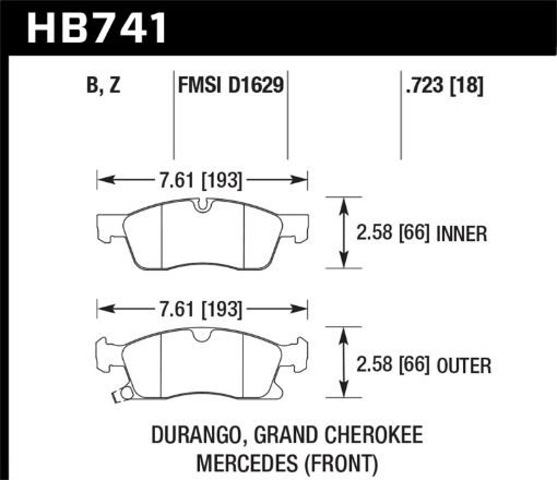 Picture of Hawk 13 - 15 Mercedes - Benz GL350450 12 - 15 ML350 2015 ML250 PC Front Brake Pads