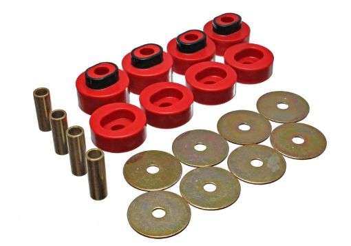 Picture of Energy Suspension 73 - 79 Chrysler RWD B - Body (ChargerGTXRoadrunnerSuperbee) Red Body Mount Set