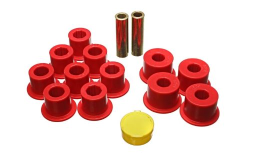 Picture of Energy Suspension 686 - 97 Nissan 720 Hardbody Pickup 2WD Red Rear Leaf Spring Bushing Set