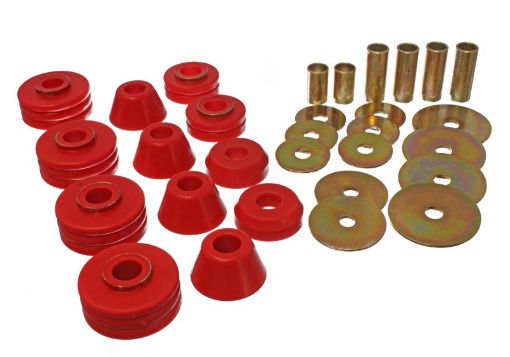 Picture of Energy Suspension 73 - 80 GM 12 Ton C - 10C1500 Pick Up 2WD Red Body (Cab) Mount Set