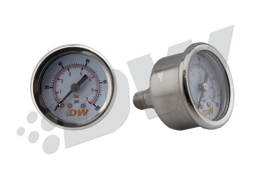 Picture of DeatschWerks 0 - 100 PSI 18in NPT Mechanical Fuel Pressure Gauge
