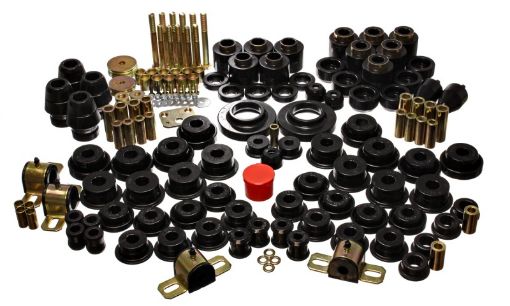 Picture of Energy Suspension 97 - 06 Jeep Wrangler TJ (w 1in Body Lift Kit) Black Hyper - Flex Master Bushing Set