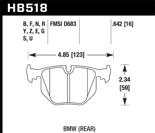 Picture of Hawk BMW 357SeriesM3M5X3X5Z4Z8 Land Rover Range Rover DTC - 60 Race Rear Brake Pads