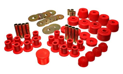 Picture of Energy Suspension 72 - 85 DodgePlymouth 12 34 Ton SC Pickup Red Hyper - Flex Master Bushing Set