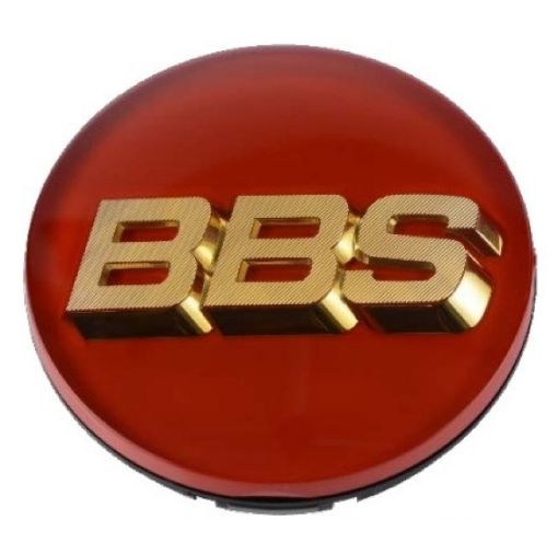 Picture of BBS Center Cap - 70mm Red w Gold 3D Logo (4 - tab)