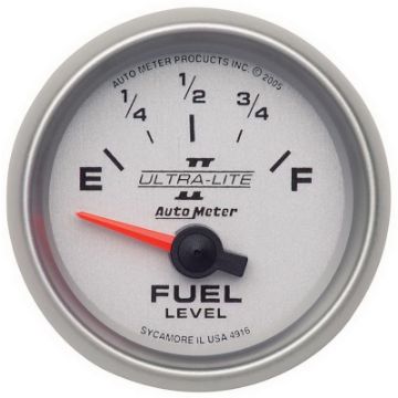 Picture of Autometer Ultra - Lite II 52mm 240 - 33 OHMS Short Sweep Electronic Fuel Level Gauge