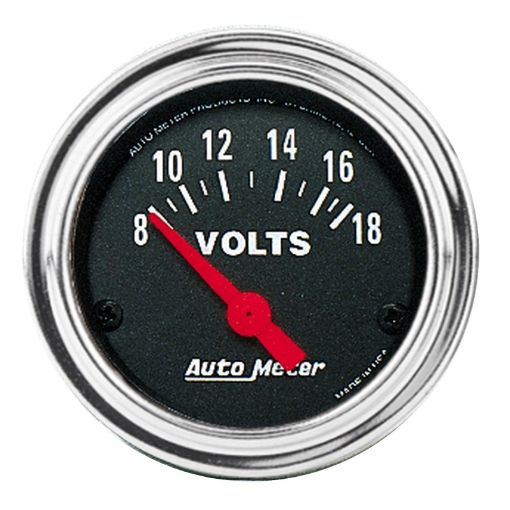 Picture of Autometer Traditional Chrome 52mm 8 - 18 Volts Short Sweep Electricall Voltmeter