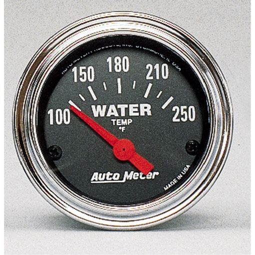 Picture of Autometer Traditional Chrome 52mm 100 - 250 Deg F Short Sweep Electricall Water Temperataure Gauge