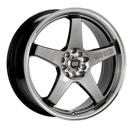 Picture of Enkei EV5 17x7 5x100114.3 45mm Offset 72.6 Bolt Diameter Hyper Black w Machined Lip Wheel
