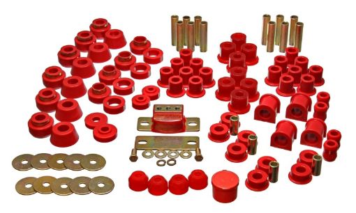 Picture of Energy Suspension 87 - 95 Jeep Wrangler YJ Red Hyper - Flex Master Bushing Set