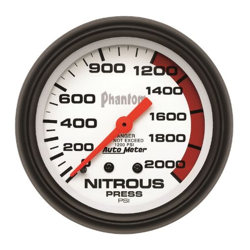 Picture of Autometer Phantom 66.7mm 0 - 2000 PSI Mechanical Nitrous Pressure Gauge