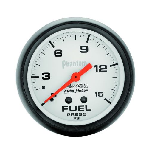 Picture of Autometer Phantom 66.7mm 0 - 15 PSI Mechanical Fuel Pressure Gauge